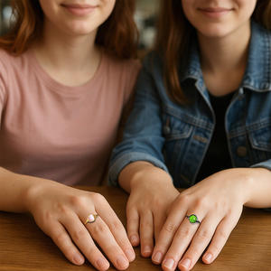 Natural Gemstone Amethyst Green Aventurinehand Craft Wire <b>Wrap</b> Bronze Plating Gemstone Ball Ring - Product Image 4