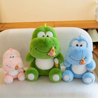 Peluche Dinosaure Super Douce et Mignonne, Adorable Peluche Verte, Bleue, Rose, Coussin de Sommeil, Cadeaux d'Anniversaire pour Enfants et Adultes