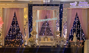 Décorations de mariage asiatiques scintillantes, style contemporain, taille personnalisée, USA, Royaume-Uni, scène de mariage moderne et élégante, murs arrière à bougies - Product Image 2
