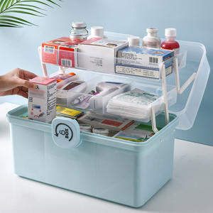 Caja de primeros auxilios familiar portátil Caja de almacenamiento de medicina multiusos de tres capas - Product Image 2