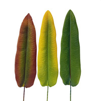 Vente flash - Feuilles de Monstera artificielles vertes, grandes feuilles en plastique, tige de feuilles de Monstera pour la décoration de table et de la maison