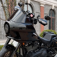 Protège-mains de moto Cyclops DS Style HD pour Touring Softail XL Sportster 883 Dyna - Verre trempé et acier inoxydable 304