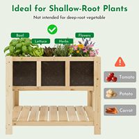 BH Outdoor Raised Garden Planter Elevated Wooden Planter Box Raised Garden Bed dengan Rak untuk Teras Balkon dan Halaman Belakang
