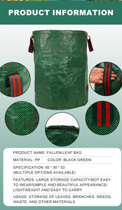 Tas limbah taman 500l tugas berat rumput daun karung tas berkebun dilipat - Product Image 4