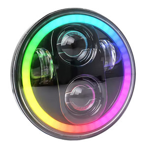 For Blue Tooth App <b>Control</b> 5.75 Inch Front LED Headlight with <b>RGB</b> Halo Ring for Replacement - Product Image 1