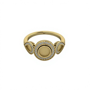 High Quality Genuine 925 Sterling Silver Bezel Setting Semi Mount <b>Ring</b> with CZ and Gemstone Resin Ashes Customizable Jewelry - Product Image 1