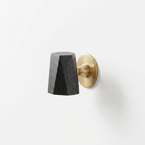 Perilla de cajón de piedra de martillo de latón AK en mango único con acabado negro y dorado para muebles de decoración Interior del hogar - Product Image 5