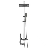 Ensemble de douche mural moderne de luxe léger avec finition polie et pommeau de douche carré à jet doux pour salle de bain