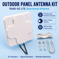 Antena de Panel Exterior Multibanda 4G LTE de 18dBi, 698-2690MHz, Alta Ganancia, Direccional, para Amplificador de Señal de Router, Conector N Hembra