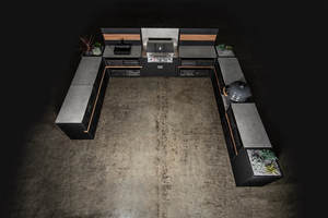 NICOCABINET Cuisine extérieure de luxe en acier inoxydable pour jardin, avec évier, barbecue, robinet, tiroir coulissant, charnières, pour villas, pour 3 à 5 personnes - Product Image 3