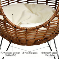Nid de repos pour chat en rotin, écologique, à motif plein, ajouré, surélevé, lavable, pour petits animaux, usage intérieur/extérieur