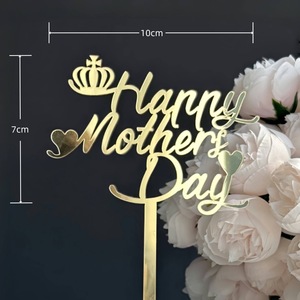 ท็อปเปอร์เค้กอะคริลิครูปหัวใจ ตกแต่งวันแม่ ลาย "น้ำผึ้งและความหวาน" ของขวัญวันแม่ - Product Image 5