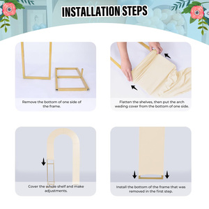 Metall-Bogenständer mit Abdeckung, Doppel-U-förmiger Rahmen für Hochzeiten, Babypartys, Geburtstage und Gartendekorationen - Product Image 5
