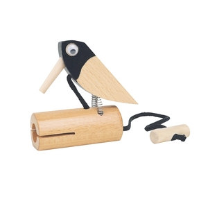 Jouet éducatif Orff en bois de hêtre, castagnette à corde en forme d'oiseau appelant les oiseaux - Product Image 5