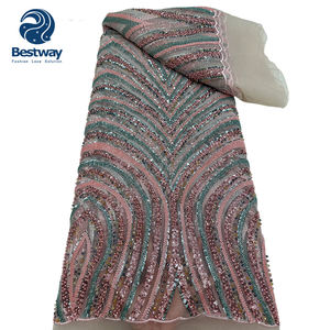 Bestway tela de encaje con cuentas de lujo Aso Ebi <span class=keywords><strong>lentejuelas</strong></span> para mujer fiesta de boda - Product Image 4