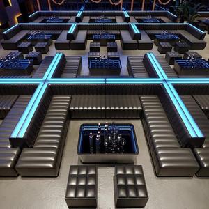 بو الجلود الحديثة النادي الليلي أريكة كبار الشخصيات صالة سوداء ملهى ليلي بار أثاث وحدات فندق صالة كشك أدى الجلوس KTV بار أريكة - Product Image 2