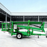 Plateforme de travail en hauteur articulée remorquable de 10 m, 12 m, 14 m, 16 m, 18 m avec bras hydraulique pliable