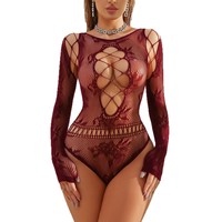 Body grande taille robe en maille Sexy Hollow Out Lingerie érotique Performance Wear pour salle de bal Strippers Outfit