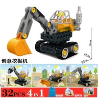 Yuglow - Juego de Bloques de Construcción Grandes, Equipo de Ingeniería con Destornillador 4 en 1, Juguete Educativo de Desmontaje y Montaje