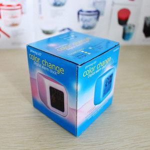 Multi Color Alarm Clock Square <b>Led</b> Silent <b>Night</b> <b>Light</b> Electronic Clock With Temperature Display - Product Image 3