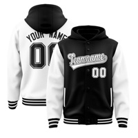 Veste d'hiver personnalisée pour homme grande taille, coupe-vent de baseball décontracté, blouson universitaire à capuche brodé