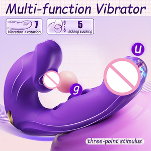 Rotating Ball <b>Vibrator</b> with Wide Mouth Interlocking Tongue, 1 Vibration Mode & 5 Lick Suck Modes Women Self Pleasure Adult toy - Product Image 3