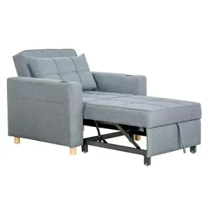 Wide Convertible Sofa Bed Adjustable Backrest 3-In-1 Pull Out Sleeper for Living Room Furniture