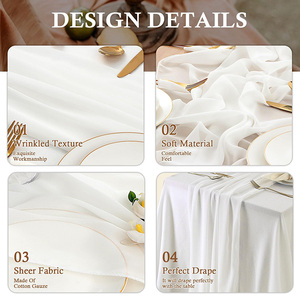 <span class=keywords><strong>Chemin</strong></span> <span class=keywords><strong>de</strong></span> <span class=keywords><strong>table</strong></span> en mousseline <span class=keywords><strong>de</strong></span> soie romantique pour la fête <span class=keywords><strong>de</strong></span> <span class=keywords><strong>mariage</strong></span>, la fête prénuptiale, la Saint-Valentin, 29 x 120 pouces - Product Image 5