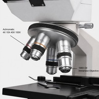 Binocular Biological Microscope 40X 1600X with Abbe Condenser Double Layer Mechanical Stage for Medical Laboratory