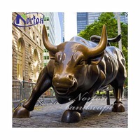 Escultura de Metal Grande Personalizada, Figura de Bronce, Escultura de Animales, Estatua de Toro de Wall Street, Figura de Oso, Cobre