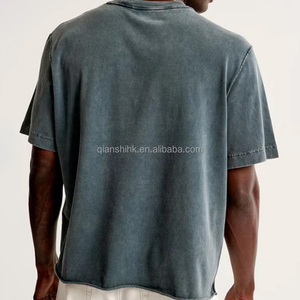 Sun Faded Vintage Blank t Shirt Men's Summer Plain Short Sleeve Shirt Cotton Cut and Sew <b>Acid</b> <b>Wash</b> Oversized Men's T-shirts - Product Image 3