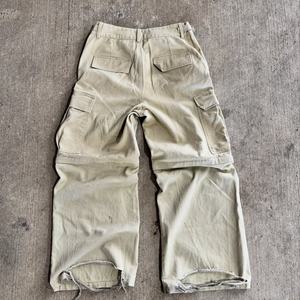 Pantalon cargo ample en coton à plusieurs poches, lavage personnalisé, fermeture éclair à la taille, lavage vintage, délavé à l'acide, déchiré, pour hommes - Product Image 4