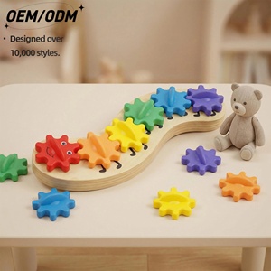 Jouet en bois pour bébés et enfants, maison d'activités perforée, accessoires DIY, jeu de liaison d'engrenages, puzzle éducatif précoce, 0-24 <span class=keywords><strong>mois</strong></span> - Product Image 1
