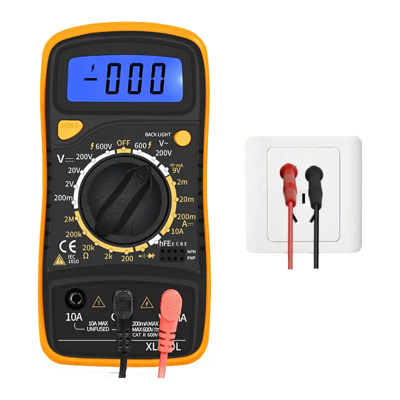 Multimètre professionnel numérique Testeur de triode à diode de résistance à la tension Compteur numérique haute sécurité Facile à lire Facile à utiliser