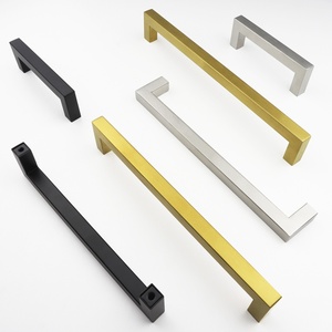 Modern <strong>Square</strong> Bar Furniture Handles &amp; <strong>Knobs</strong> Stainless Steel Gold <strong>Black</strong> Wardrobe Hardware for Kitchen Cabinet <strong>Drawer</strong> - Product Image 6