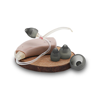 Dôme de remplacement RIC Phonak en silicone noir transparent, écologique, semi-ouvert, avec aérations d'équilibrage de pression et amplificateur sonore