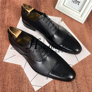 Chaussures à bout capuchonné en trois parties, chaussures Oxford pour hommes en cuir pleine fleur, pour affaires, formelles et décontractées, chaussures de costume - Product Image 5