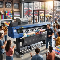 Nueva Impresora de Inyección de Tinta para Vinilo y Banners Mycolor Dx7 XP600 I3200 de Doble Cabezal, Eco Solvente, Rollo a Rollo, 4 Cartuchos, Plotter de Etiquetas