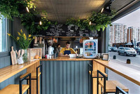 FOODYVAN Restaurant moderne à un étage en conteneur maritime modifié, snack-bar préfabriqué avec équipement de restauration complet