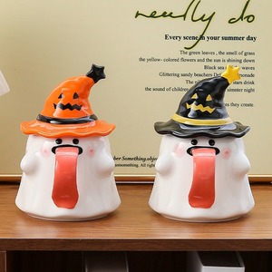 Seaygift 450mL lindo divertido sombrero mágico taza de café porcelana extraño fantasma Halloween Horror <span class=keywords><strong>3D</strong></span> dibujos animados regalo <span class=keywords><strong>tazas</strong></span> con tapas - Product Image 4