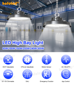 Lumière LED UFO High Bay, crochet rond / suspension pour conduit / montage en U, lampe High Bay réglable pour entrepôts, garages, stades - Product Image 2