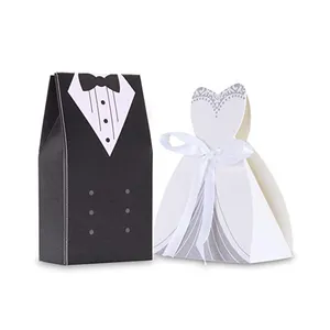 Großhandel Feier Braut Hochzeit Gunst Tisch karten Papier gezuckerte Mandeln sortiert kleine Papier Süßigkeiten Geschenk verpackungs boxen