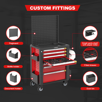 KINBOX 232PCS Armoire à outils, Chariot d'atelier, Coffre à outils, Servante d'atelier
