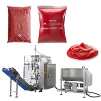 Automatische hoogproductieve machine voor het verpakken van viskeuze vloeistoffen en pasta's in zakjes/folie/zakken (ketchup, saus) met VFFS-backseal.