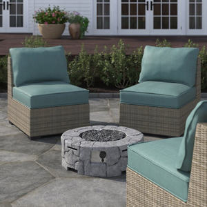 DB Outdoor Fire Pit 9 ''H X 28'' W Béton renforcé de fibres Caractéristique de collecte extérieure élégante - Product Image 3