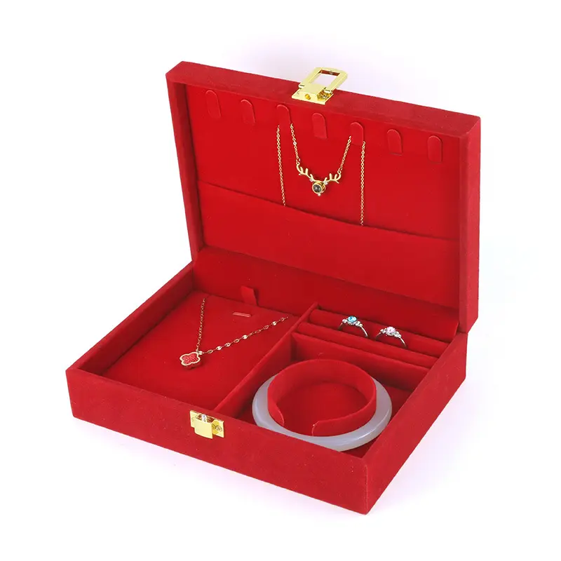 Ustomized ewelry-Conjunto de caja de joyería, anillo de tuerca para la oreja, pendientes, collar, cadena colgante