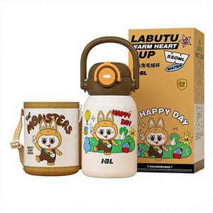 Botella de Agua Térmica Infantil de Acero Inoxidable 316, Libre de BPA, Portátil, con Diseño de Dibujos Animados, Asa de Cuerda, para Niños, Estudiantes y Escolares - Product Image 1