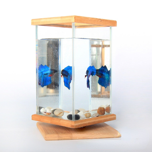 Uniek Ronddraaiend 360 Graden <span class=keywords><strong>Aquarium</strong></span> Met Glazen Vierkante Pot-Klein Betta <span class=keywords><strong>Aquarium</strong></span> <span class=keywords><strong>Aquarium</strong></span> Voor Thuiskantoordecoratie - Product Image 2