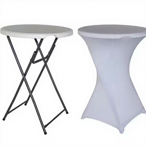 Sinoperfect açık etkinlikler ziyafet düğün beyaz yuvarlak uzun boylu katlayın plastik katlanır kokteyl kokteyl için Bar masası - Product Image 1