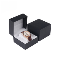 Boîte cadeau écologique personnalisée de luxe pour bijoux et montres, revêtement UV, matériaux recyclés, logo couleur personnalisé, doublure en éponge